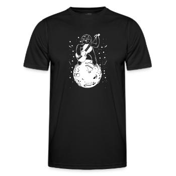 Sloth Double Bass Player - Contrebassiste Paresseux - T-shirt sport Homme - noir - Devant - AI Model Male 178 dark (178cm)