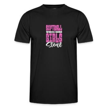 Softball - Männer Funktions-T-Shirt - Schwarz - Vorne - AI Model Male 178 dark (178cm)