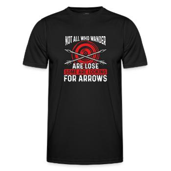 In search of arrows - Men's Functional T-Shirt - black - Front - AI Model Male 178 dark (178cm)