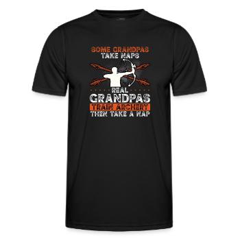 Grandpa trains archery - Men's Functional T-Shirt - black - Front - AI Model Male 178 dark (178cm)