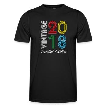 Vintage 2018 Vintage Birthday Retro Vintage - Men's Functional T-Shirt - black - Front - AI Model Male 178 dark (178cm)