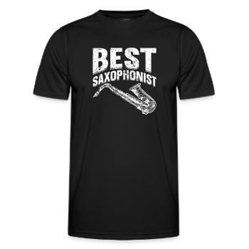 Best Saxophonist Saxophone Instrument Sax Musician - Männer Funktions-T-Shirt - Schwarz - Vorne - AI Model Male 178 dark (178cm)