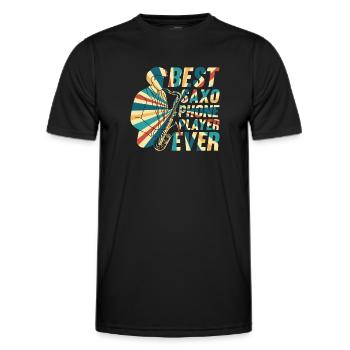 Meilleur joueur de téléphone Saxo Jamais Saxophoniste Musicien P - T-shirt sport Homme - noir - Devant - AI Model Male 178 dark (178cm)