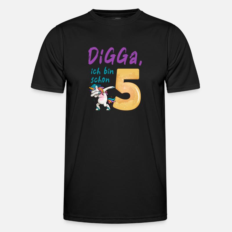 DIGGA, ich bin schon 5 - Männer Funktions-T-Shirt - Schwarz