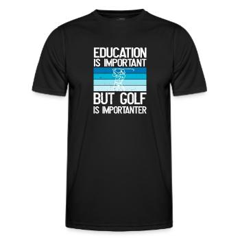 Bildung ist wichtig, aber Golf ist wichtiger - Männer Funktions-T-Shirt - Schwarz - Vorne - AI Model Male 178 dark (178cm)