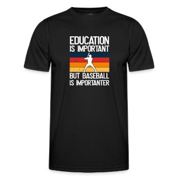 Bildung Ist Wichtig, Aber Baseball Ist wichtiger - Männer Funktions-T-Shirt - Schwarz - Vorne - AI Model Male 178 dark (178cm)