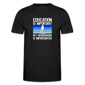 Bildung Ist Wichtig, Aber Snowboarding Ist - Männer Funktions-T-Shirt - Schwarz - Vorne - AI Model Male 178 dark (178cm)