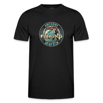 Awesome since 2013. Angel, Angler's Birthday - Men's Functional T-Shirt - black - Front - AI Model Male 178 dark (178cm)