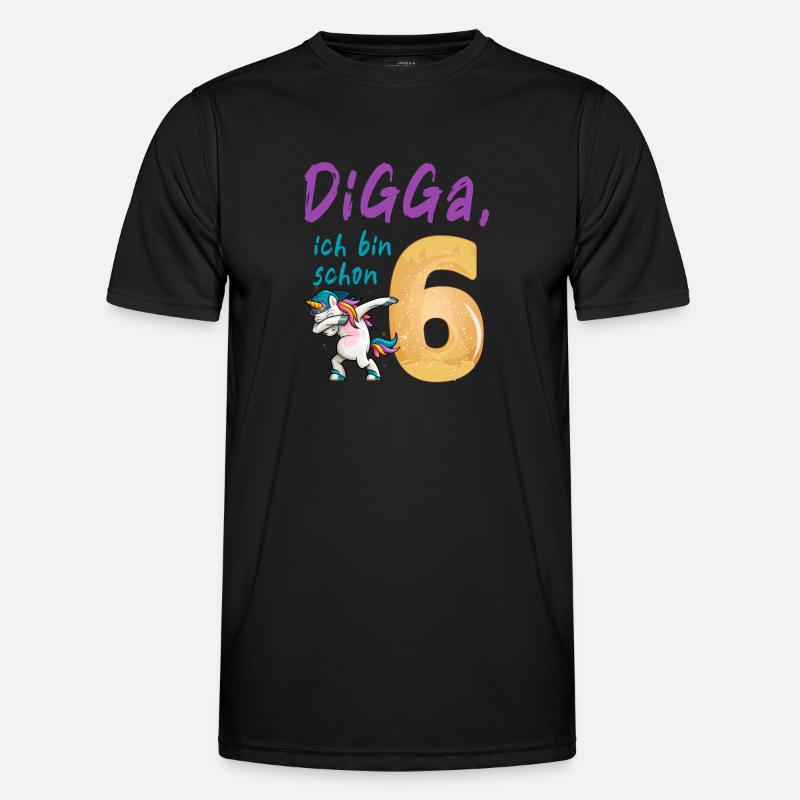 DIGGA, ich bin schon 6 - Männer Funktions-T-Shirt - Schwarz