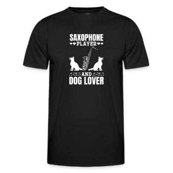 Saxophoniste Saxophoniste Saxophoniste Joueur et - T-shirt sport Homme - noir - Devant - AI Model Male 178 dark (178cm)
