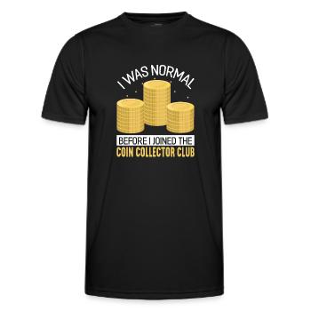 Coin Collector Numismatics Rare Coins Coin Lover - Men's Functional T-Shirt - black - Front - AI Model Male 178 dark (178cm)