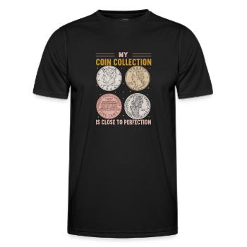 Coin Collector Numismatics Rare Coins Coin Lover - Men's Functional T-Shirt - black - Front - AI Model Male 178 dark (178cm)