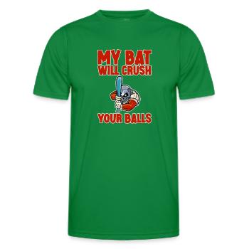 My Bat Will Crush Your Balls 2 - Men's Functional T-Shirt - kelly green - Front - AI Model Male 178 dark (178cm)