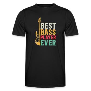 Bass Guitarist Bass Guitar Player - Best Bass Play - Männer Funktions-T-Shirt - Schwarz - Vorne - AI Model Male 178 dark (178cm)