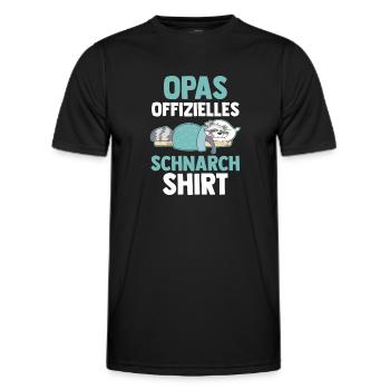 Raccoon Papa's Official Snoring - Men's Functional T-Shirt - black - Front - AI Model Male 178 dark (178cm)