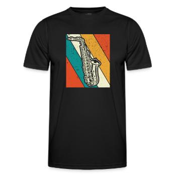 Saxophone Saxophoniste Saxophoniste - T-shirt sport Homme - noir - Devant - AI Model Male 178 dark (178cm)