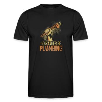Plombier de plomberie vintage que j’aurais - T-shirt sport Homme - noir - Devant - AI Model Male 178 dark (178cm)
