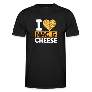 J’adore le macaroni au fromage - T-shirt sport Homme - noir - Devant - AI Model Male 178 dark (178cm)