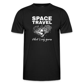 Aerospace Space Ship I Space Travel That's My Game - Men's Functional T-Shirt - black - Front - AI Model Male 178 dark (178cm)