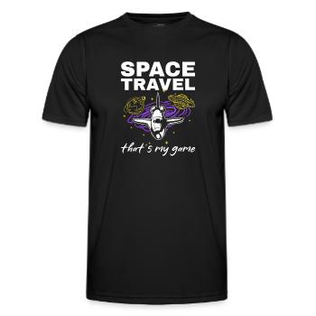 Space Travel That's My Game I Space Ship Aerospace - Men's Functional T-Shirt - black - Front - AI Model Male 178 dark (178cm)