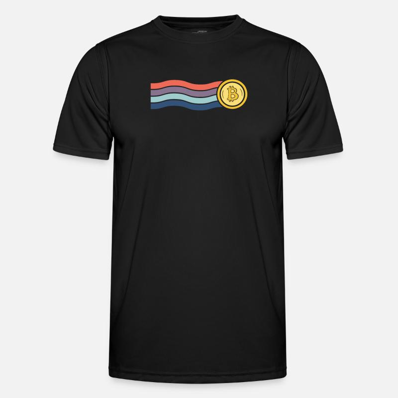 Bitcoin Mit Regenbogenfarbe - Männer Funktions-T-Shirt - Schwarz