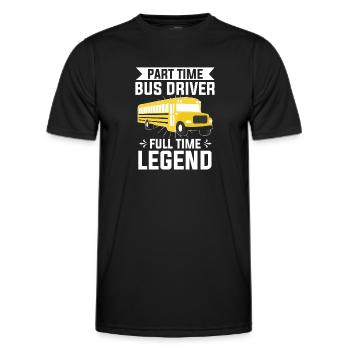 Chauffeur d’autobus à temps partiel Légende à temps plein Conduite d’autobus - T-shirt sport Homme - noir - Devant - AI Model Male 178 dark (178cm)