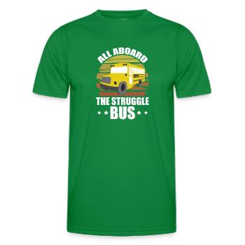 All Aboard The Struggle Bus Vintage Bus Driver - Men's Functional T-Shirt - kelly green - Front - AI Model Male 178 dark (178cm)