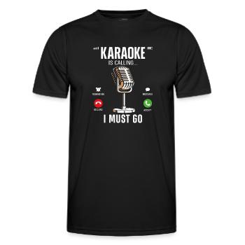 Le chanteur de karaoké Karaoke appelle - T-shirt sport Homme - noir - Devant - AI Model Male 178 dark (178cm)