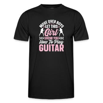 Guitarist Guitar Player Girls - Girl Guitar Player - Men's Functional T-Shirt - black - Front - AI Model Male 178 dark (178cm)