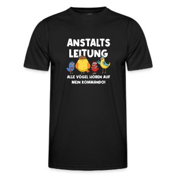 Anstaltsleitung Alle Vögel Hören Auf Mein Kommando - Männer Funktions-T-Shirt - Schwarz - Vorne - AI Model Male 178 dark (178cm)