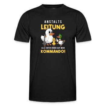 Anstaltsleitung Alle Enten Hören Auf Mein Kommando - Männer Funktions-T-Shirt - Schwarz - Vorne - AI Model Male 178 dark (178cm)