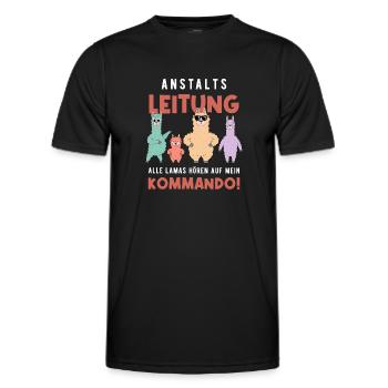 Anstaltsleitung Alle Lamas Hören Auf Mein Kommando - Männer Funktions-T-Shirt - Schwarz - Vorne - AI Model Male 178 dark (178cm)