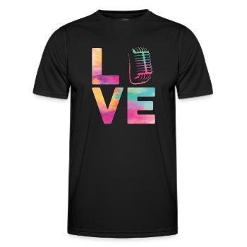 Karaoke Singer Microphone Vocalist - Männer Funktions-T-Shirt - Schwarz - Vorne - AI Model Male 178 dark (178cm)