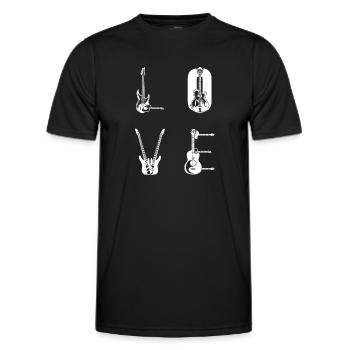 Bass Guitar Player Bass Guitarist Guitar LOVE - Männer Funktions-T-Shirt - Schwarz - Vorne - AI Model Male 178 dark (178cm)