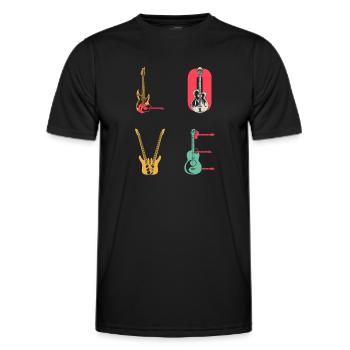 Bass Guitar Player Guitar LOVE Bass Guitarist - Männer Funktions-T-Shirt - Schwarz - Vorne - AI Model Male 178 dark (178cm)