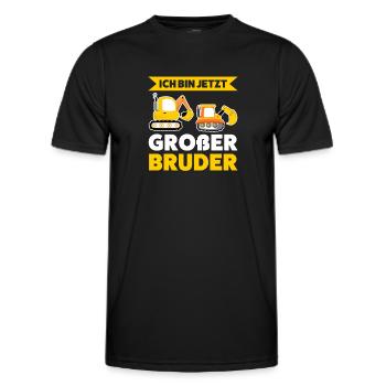 Großer Bruder Bagger Grosser Bruder Geschenk - Männer Funktions-T-Shirt - Schwarz - Vorne - AI Model Male 178 dark (178cm)