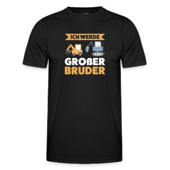 Großer Bruder Bagger Grosser Bruder Geschenk - Männer Funktions-T-Shirt - Schwarz - Vorne - AI Model Male 178 dark (178cm)
