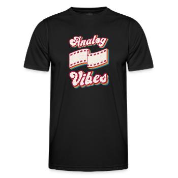 Retro Photographer Vintage Analog Vibes - Männer Funktions-T-Shirt - Schwarz - Vorne - AI Model Male 178 dark (178cm)