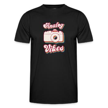 Retro Photographer Vintage Analog Vibes - Männer Funktions-T-Shirt - Schwarz - Vorne - AI Model Male 178 dark (178cm)