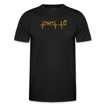 Drone Pilot Drone Beer Heartbeat Quadcopter Drone - Männer Funktions-T-Shirt - Schwarz - Vorne - AI Model Male 178 dark (178cm)