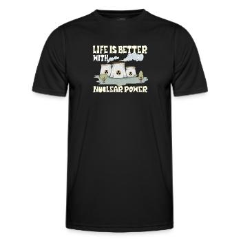 Atomkraftwerk Nuklear Energie Erneuerbare Energie - Männer Funktions-T-Shirt - Schwarz - Vorne - AI Model Male 178 dark (178cm)