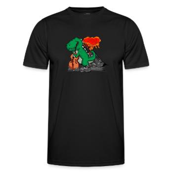 Dinosaurier Musiker Big Band Orchester Kontrabass - Männer Funktions-T-Shirt - Schwarz - Vorne - AI Model Male 178 dark (178cm)