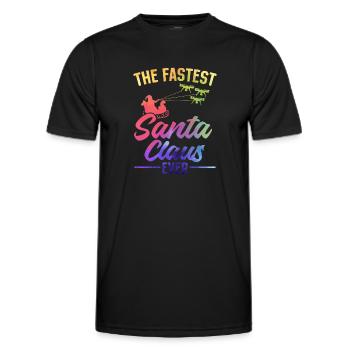 The Fastest Santa Claus Ever - Christmas Drone Pil - Men's Functional T-Shirt - black - Front - AI Model Male 178 dark (178cm)