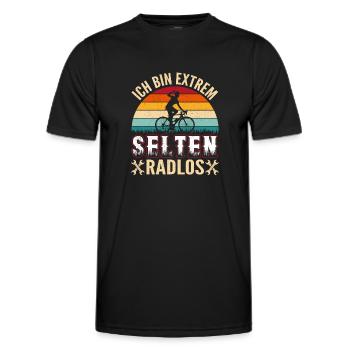 Ich bin extrem selten Radlos Fahrradfahrer - Männer Funktions-T-Shirt - Schwarz - Vorne - AI Model Male 178 dark (178cm)