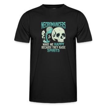 Undead necromancer design for a Satanist - Men's Functional T-Shirt - black - Front - AI Model Male 178 dark (178cm)