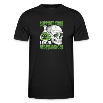 Support your local necromancer Undead - Men's Functional T-Shirt - black - Front - AI Model Male 178 dark (178cm)