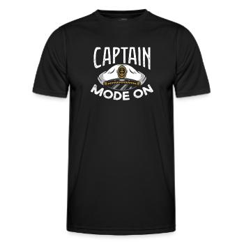 Mode Capitaine activé - T-shirt sport Homme - noir - Devant - AI Model Male 178 dark (178cm)