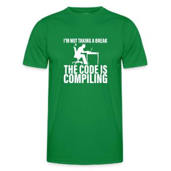 Je ne fais pas de pause, le code compile 4 - T-shirt sport Homme - vert - Devant - AI Model Male 178 dark (178cm)
