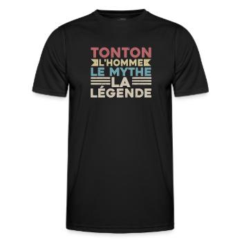Tonton Homme Mythe Légende Cadeau Meilleur Tonton - T-shirt sport Homme - noir - Devant - AI Model Male 178 dark (178cm)