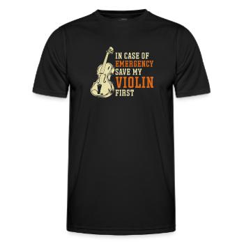 Violoniste en cas de - T-shirt sport Homme - noir - Devant - AI Model Male 178 dark (178cm)